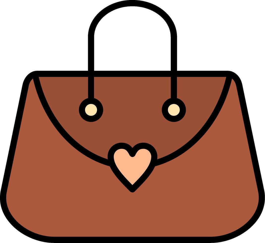 Purse Line Filled Icon vector