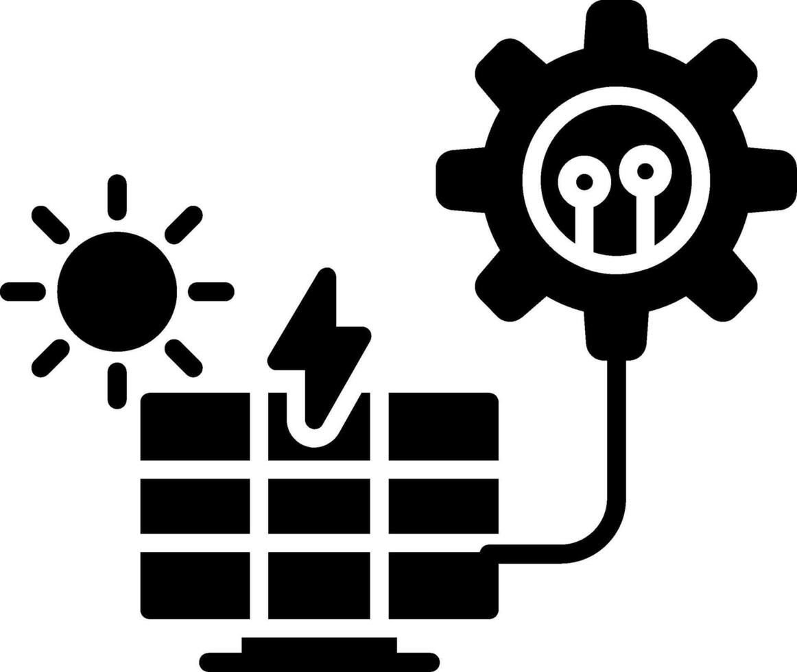 Solar Panel Glyph Icon vector