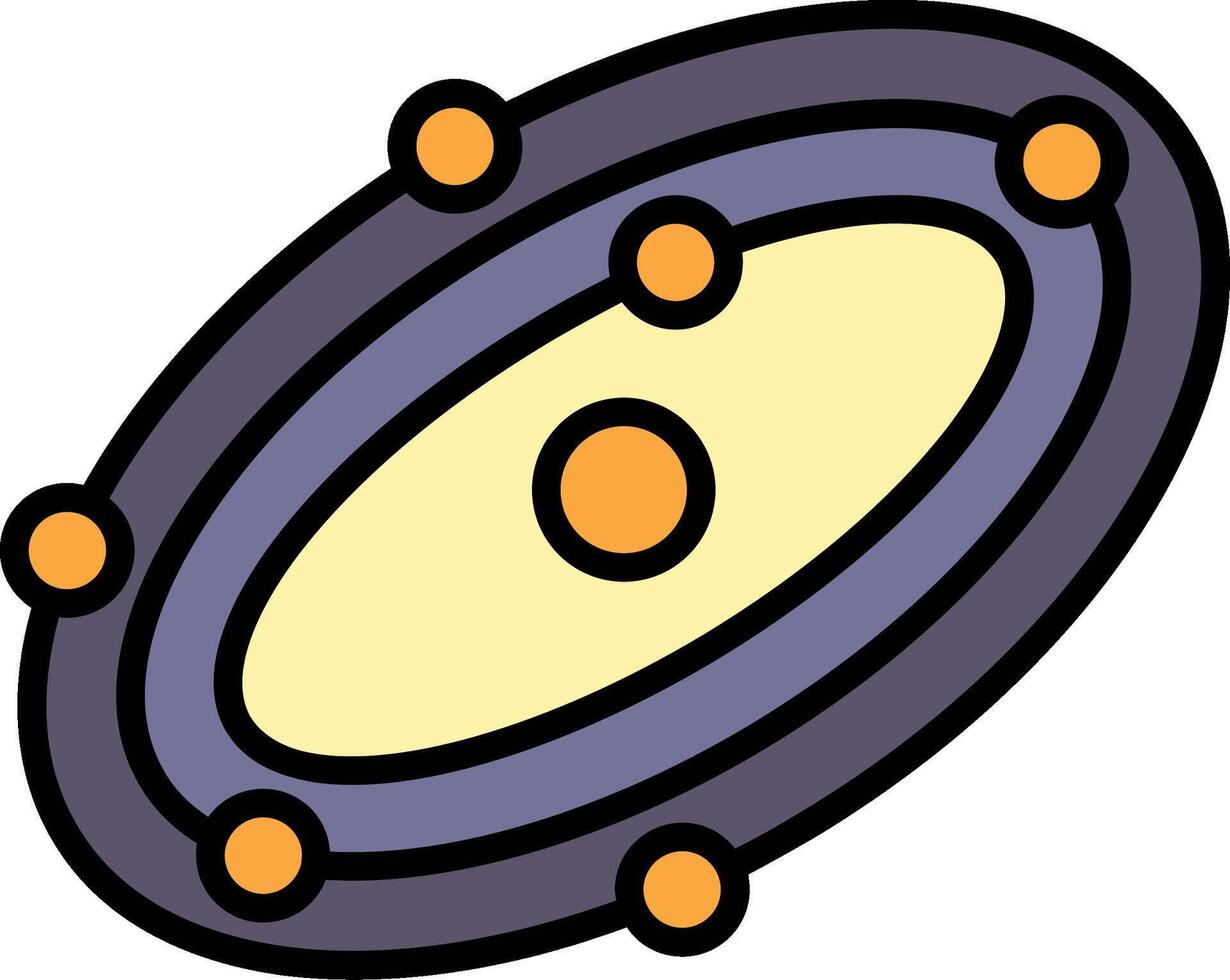 galaxia línea lleno icono vector