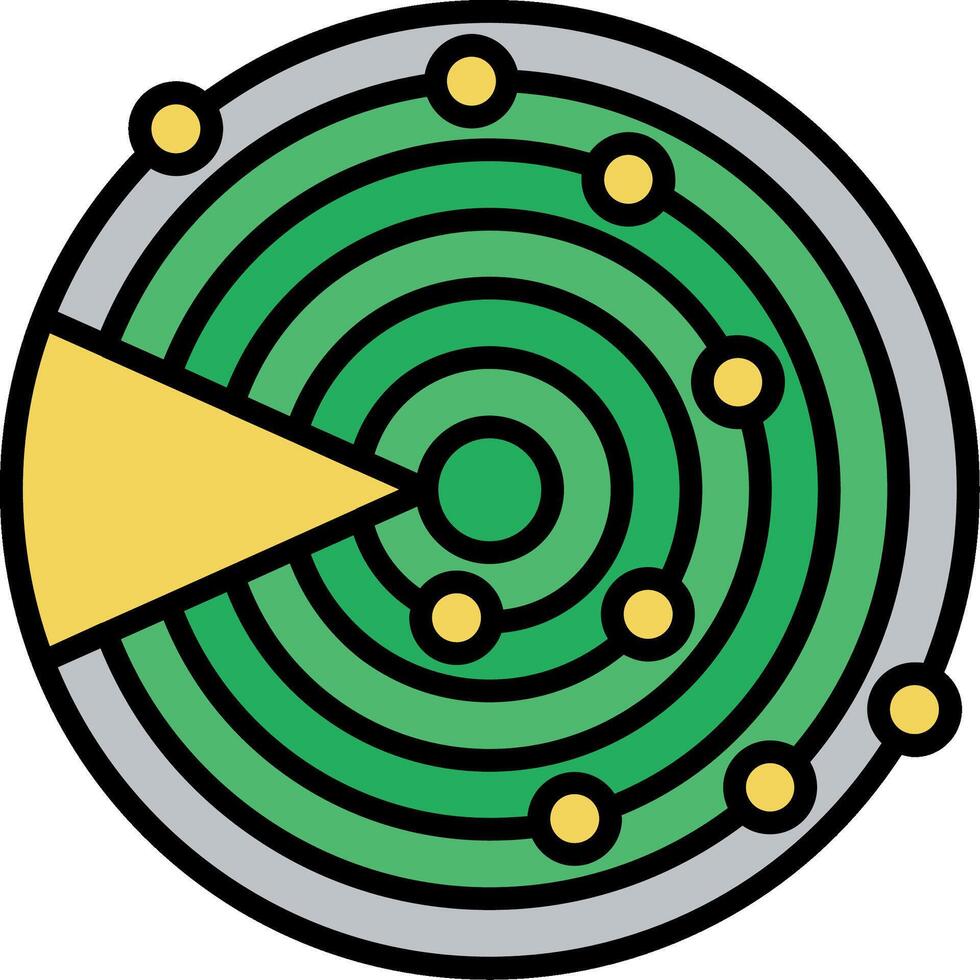 Sonar Line Filled Icon vector
