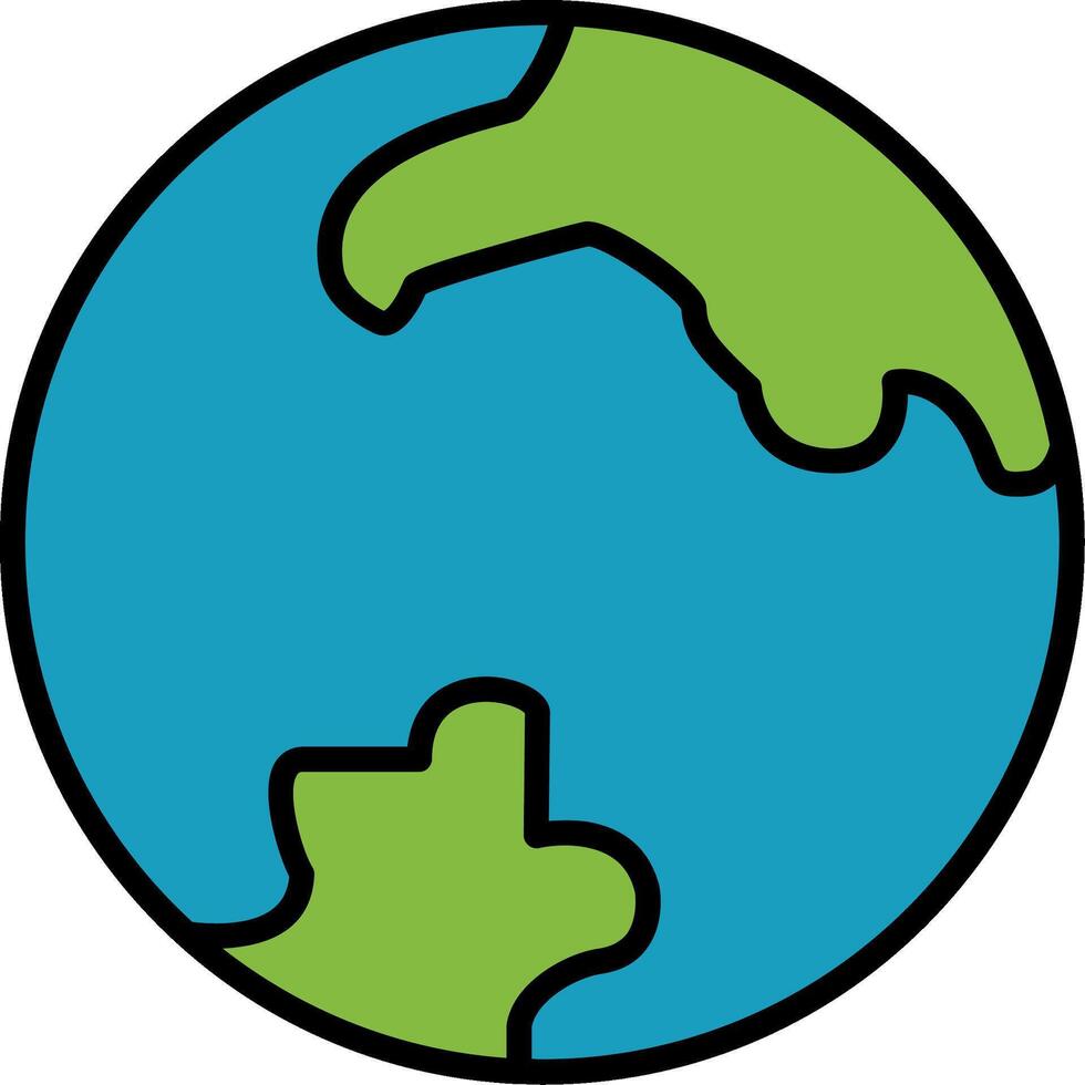 Earth Line Filled Icon vector