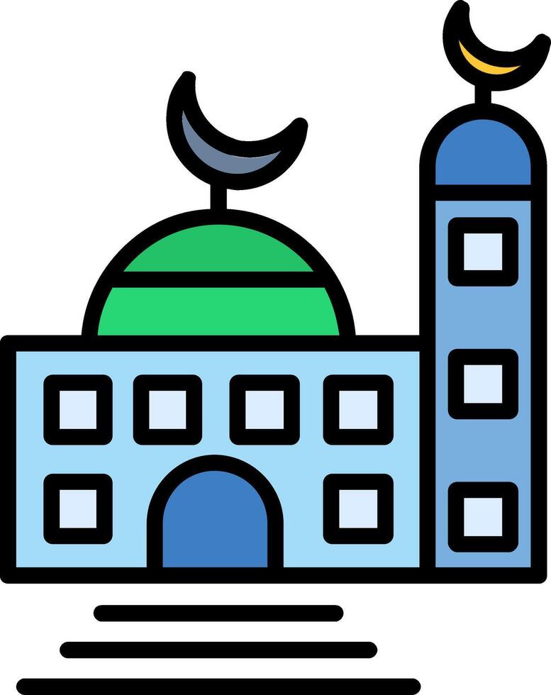 Mosque Line Filled Icon vector