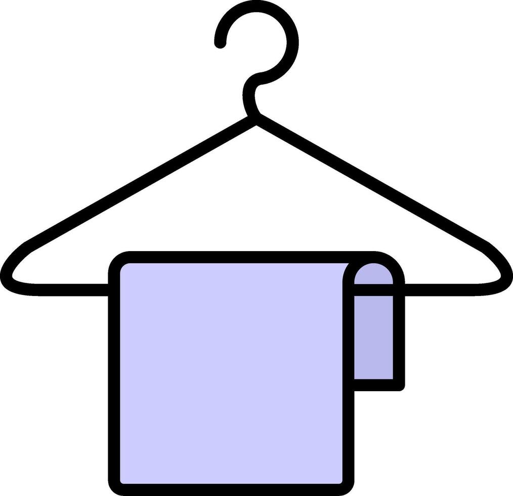 Clothes Hanger Line Filled Icon vector