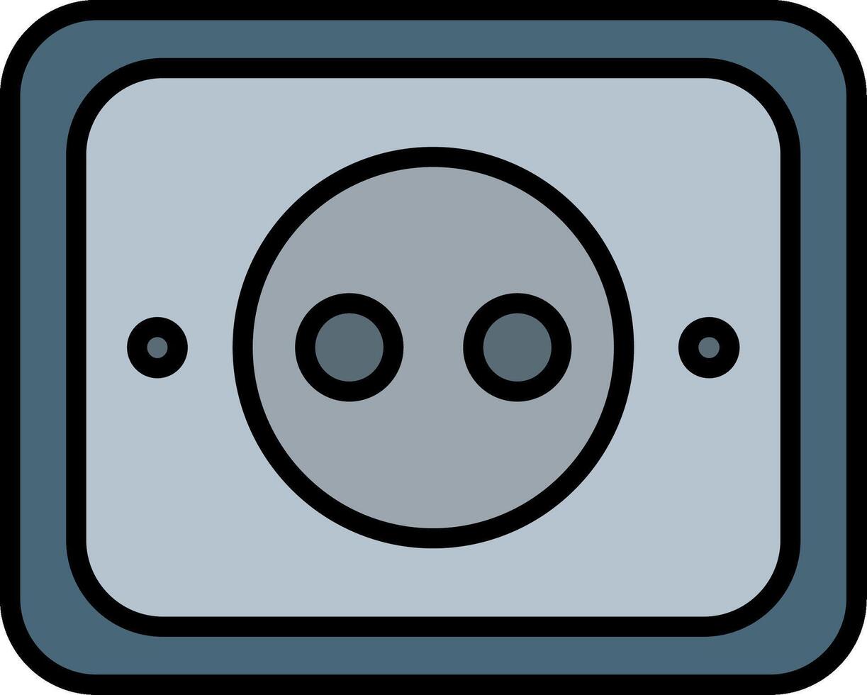 Socket Line Filled Icon vector