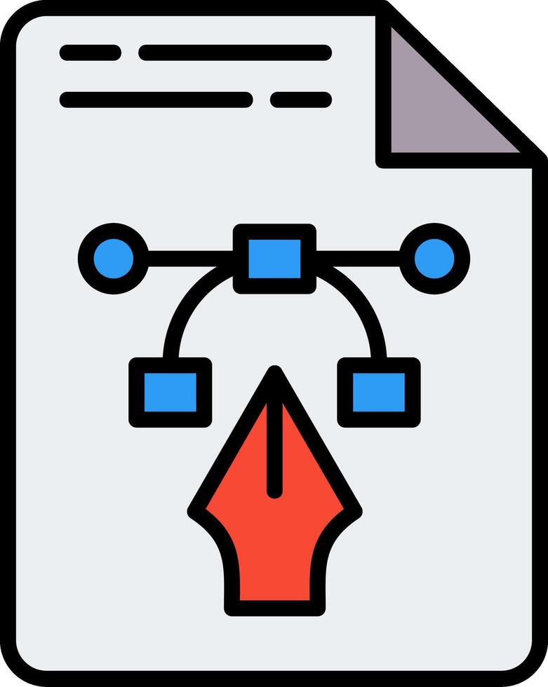 File Line Filled Icon vector