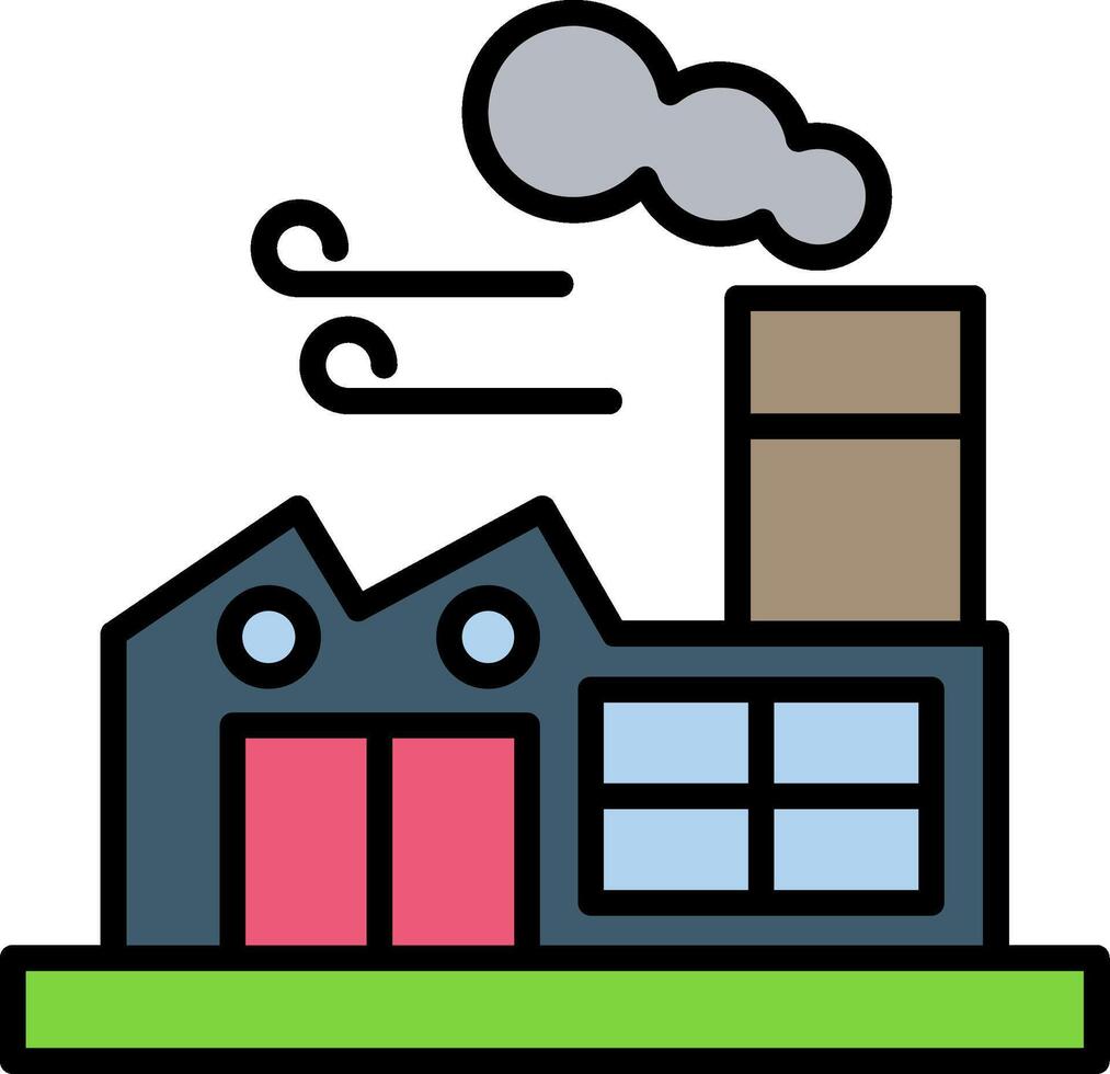 Factory Line Filled Icon vector