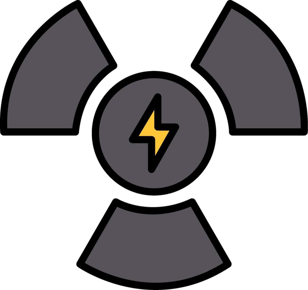 nuclear poder línea lleno icono vector