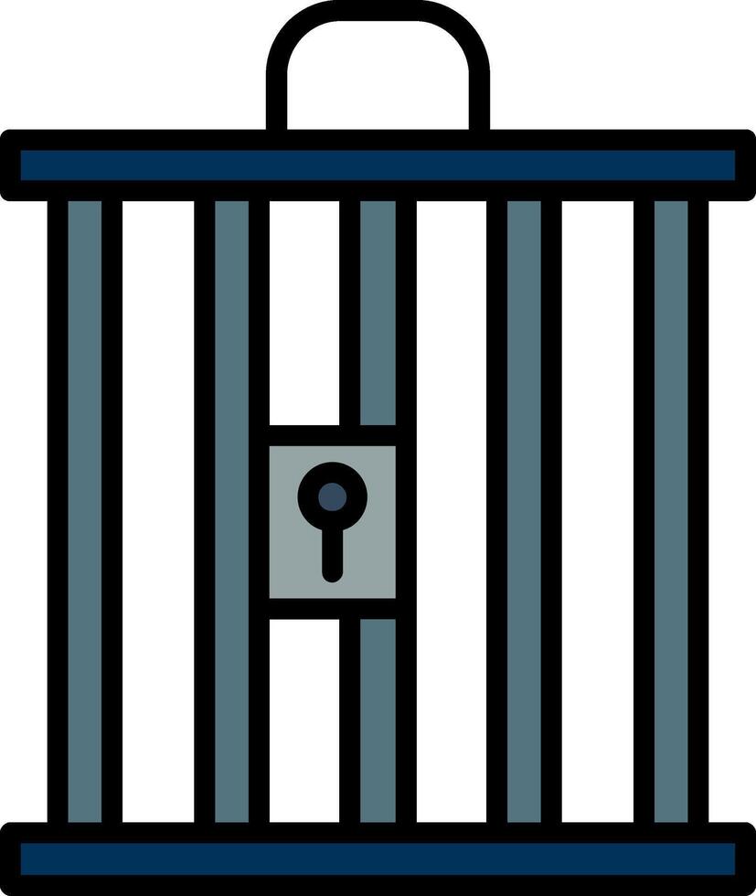 Cage Line Filled Icon vector