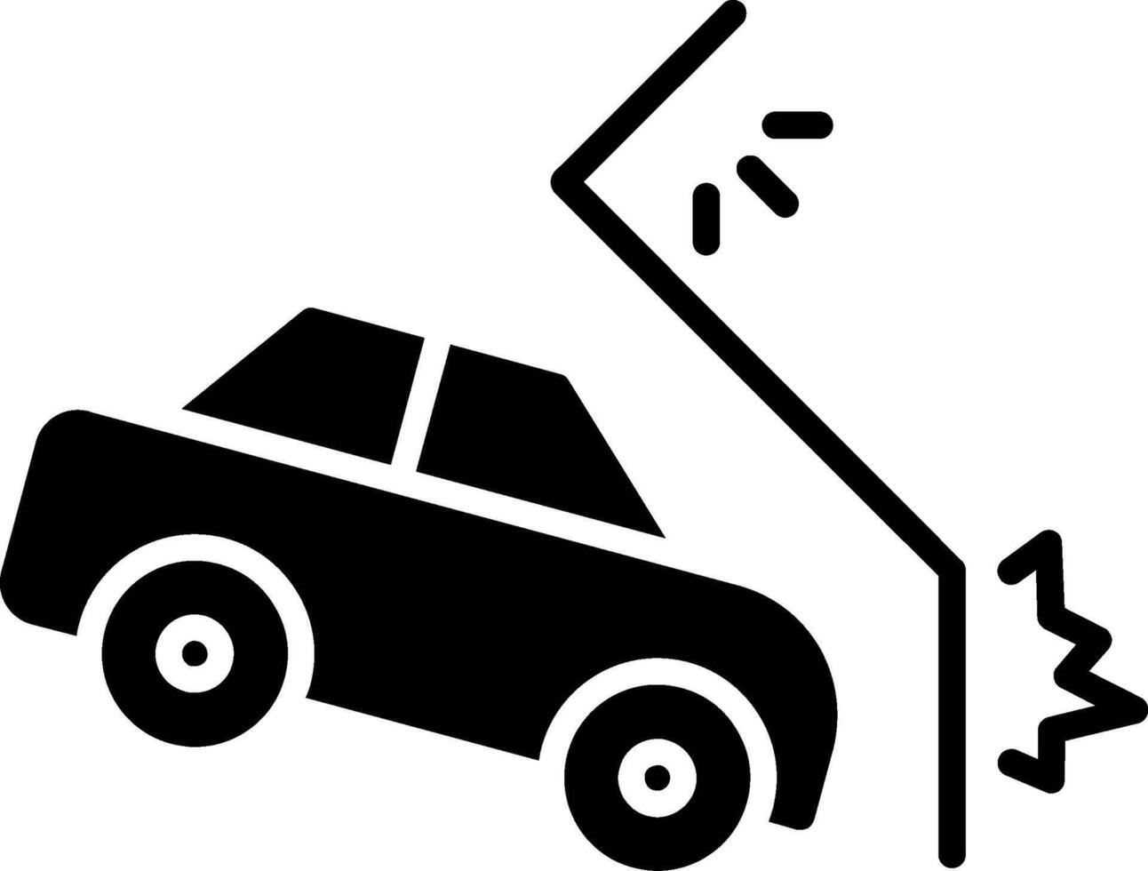 Car Crash Glyph Icon vector