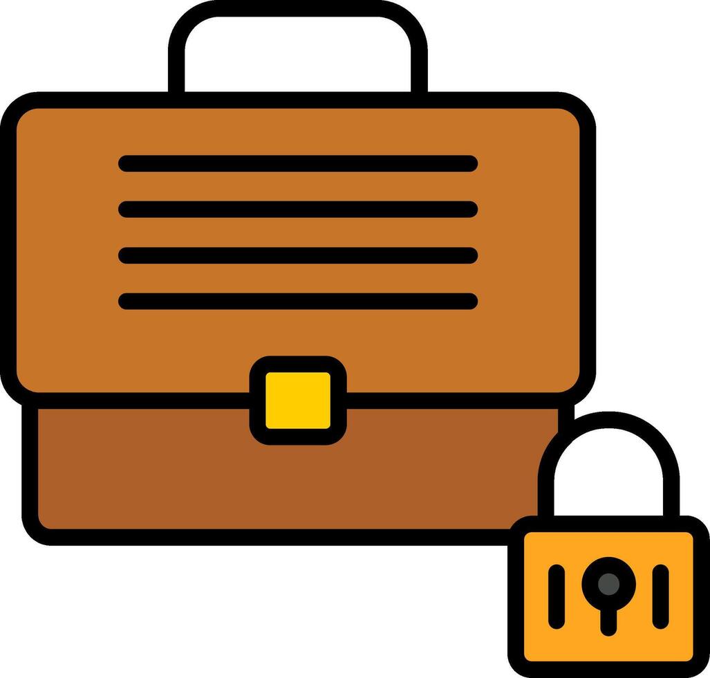 Briefcase Line Filled Icon vector