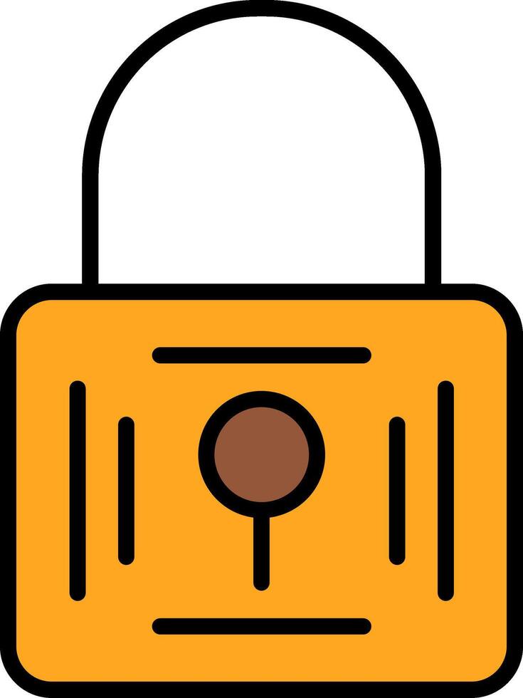 Padlock Line Filled Icon vector