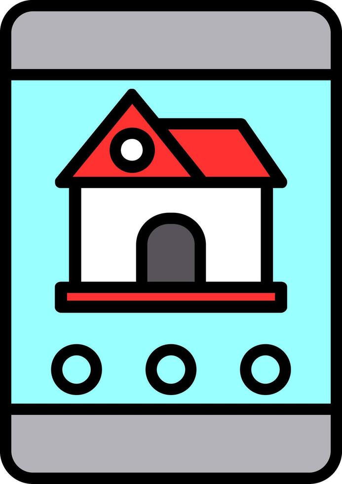 Real Estate App Line Filled Icon vector