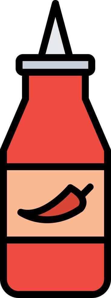 Ketchup Line Filled Icon vector