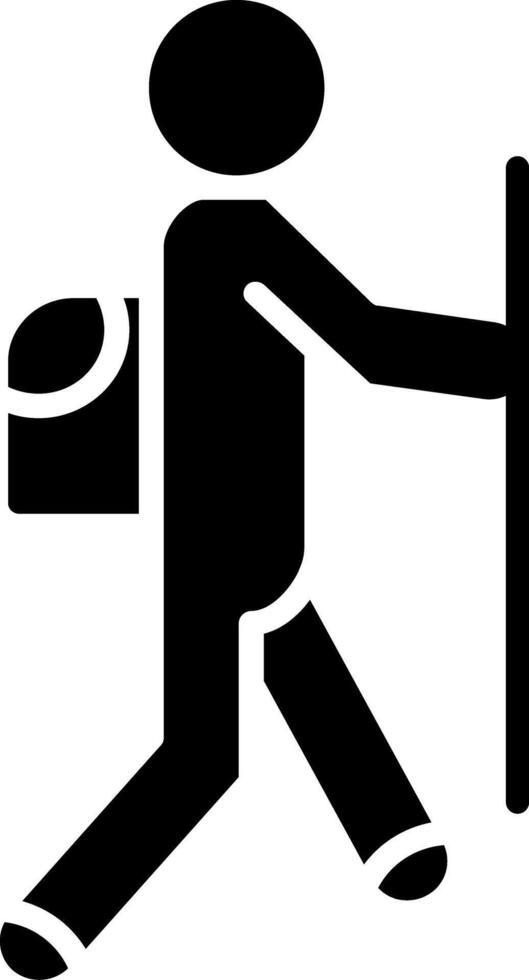 Hiker Glyph Icon vector