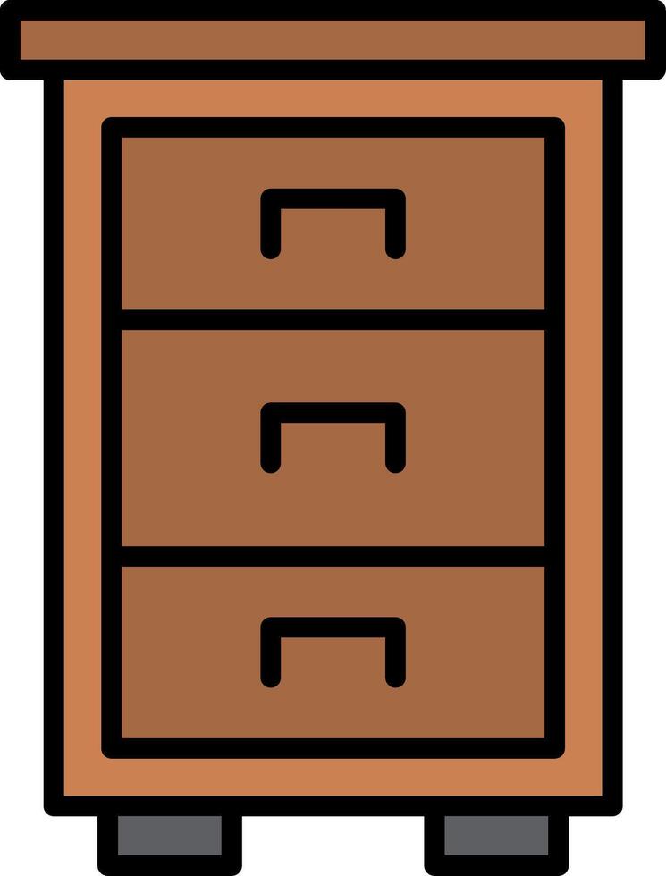 Drawers Line Filled Icon vector