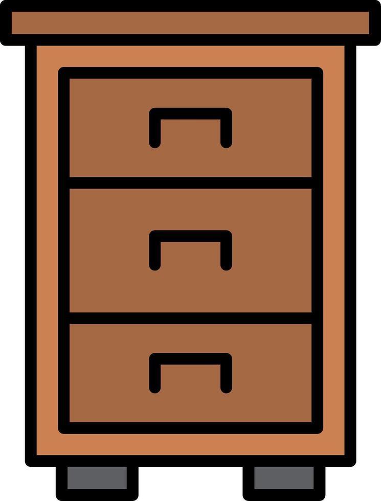 Drawers Line Filled Icon vector