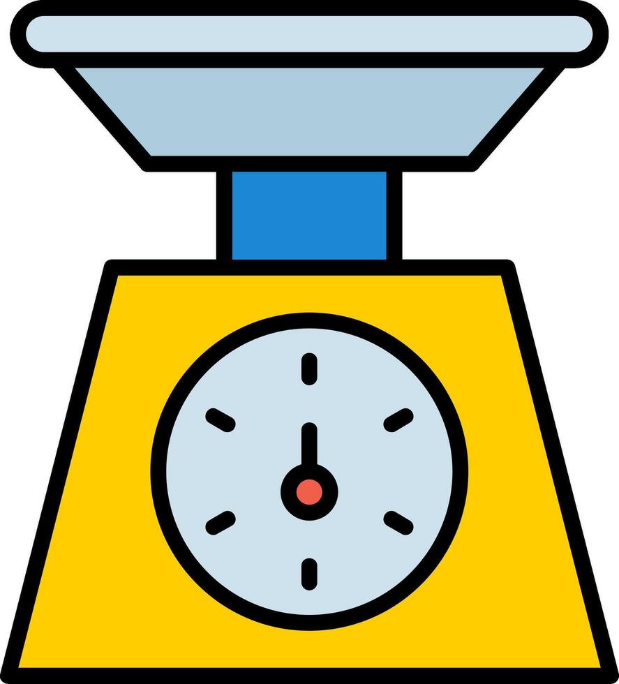 Weighing Machine Line Filled Icon vector