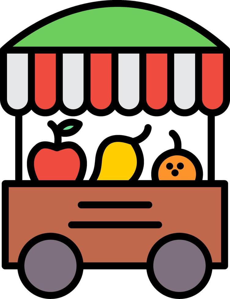 Fruit Stand Line Filled Icon vector