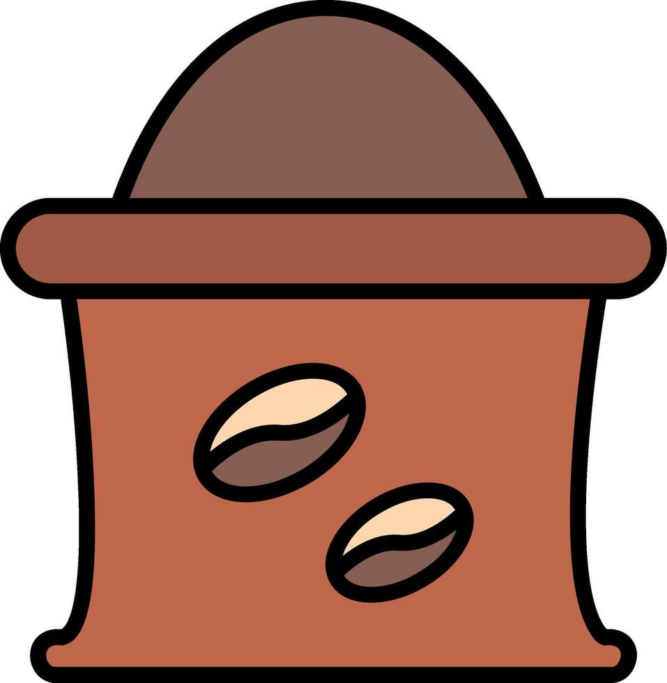 Coffee Bag Line Filled Icon vector