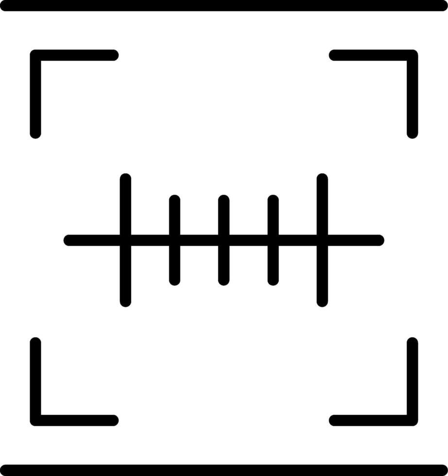 Barcode Scan Line Filled Icon vector