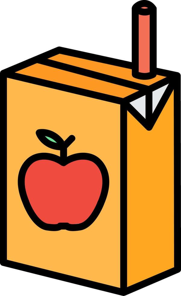 Juice Box Line Filled Icon vector