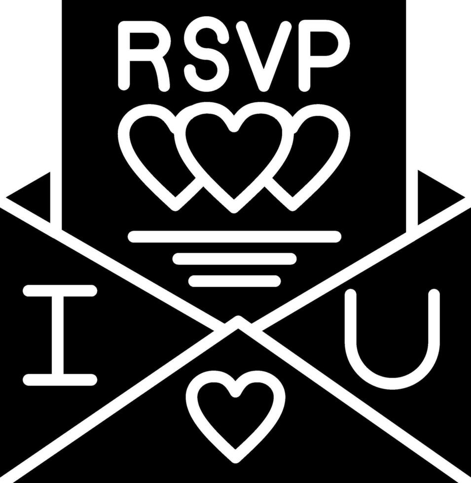 rsvp glifo icono vector