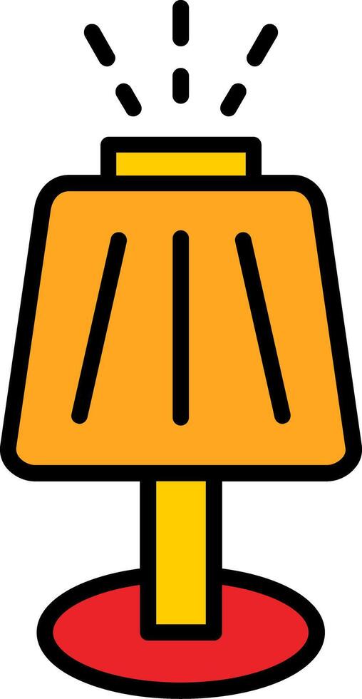 Table Lamp Line Filled Icon vector