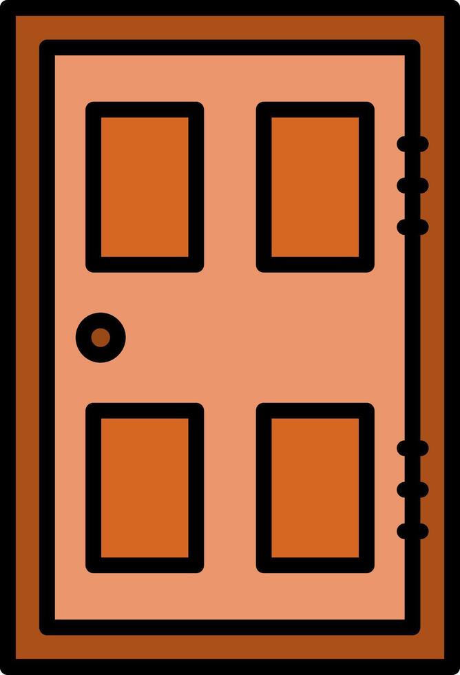 Door Line Filled Icon vector