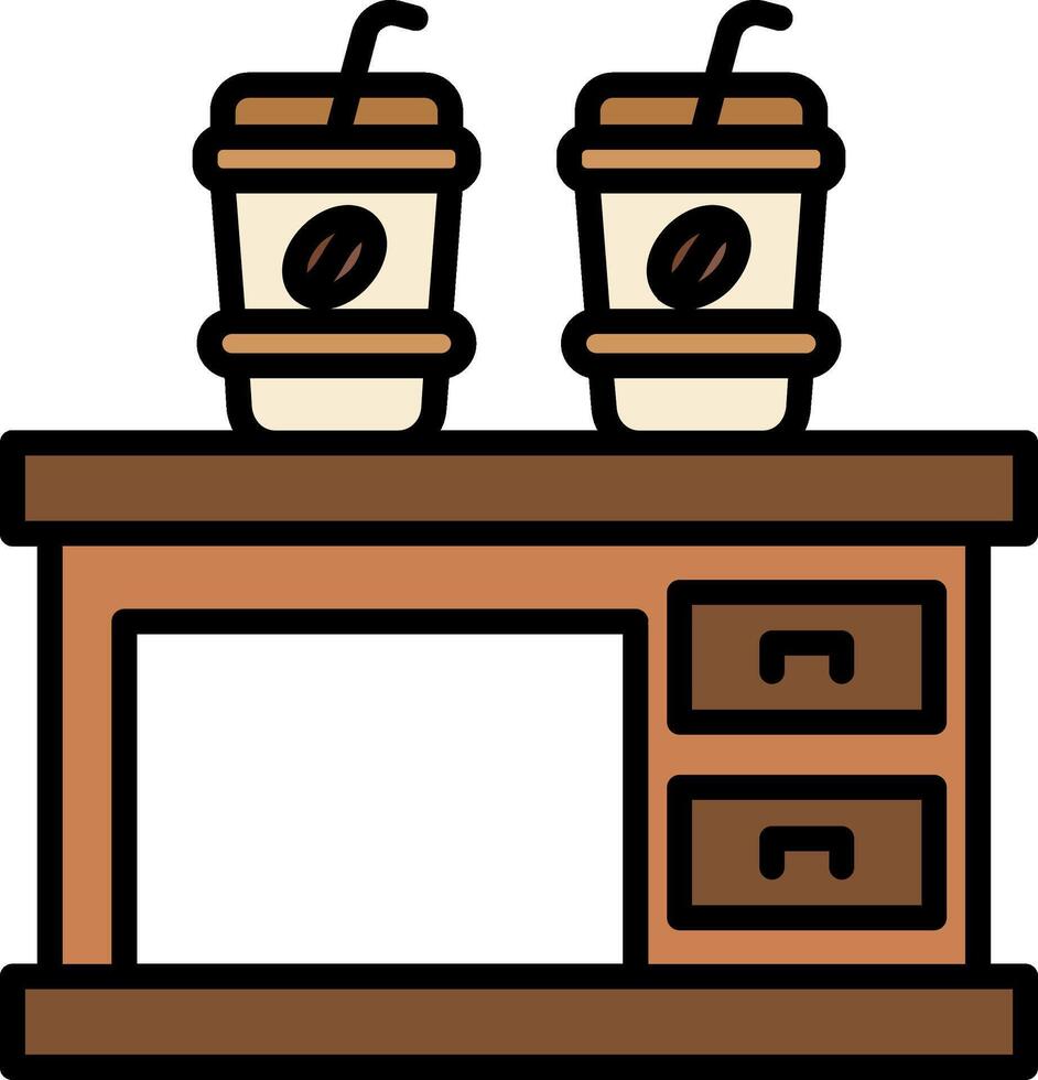 Coffee Table Line Filled Icon vector