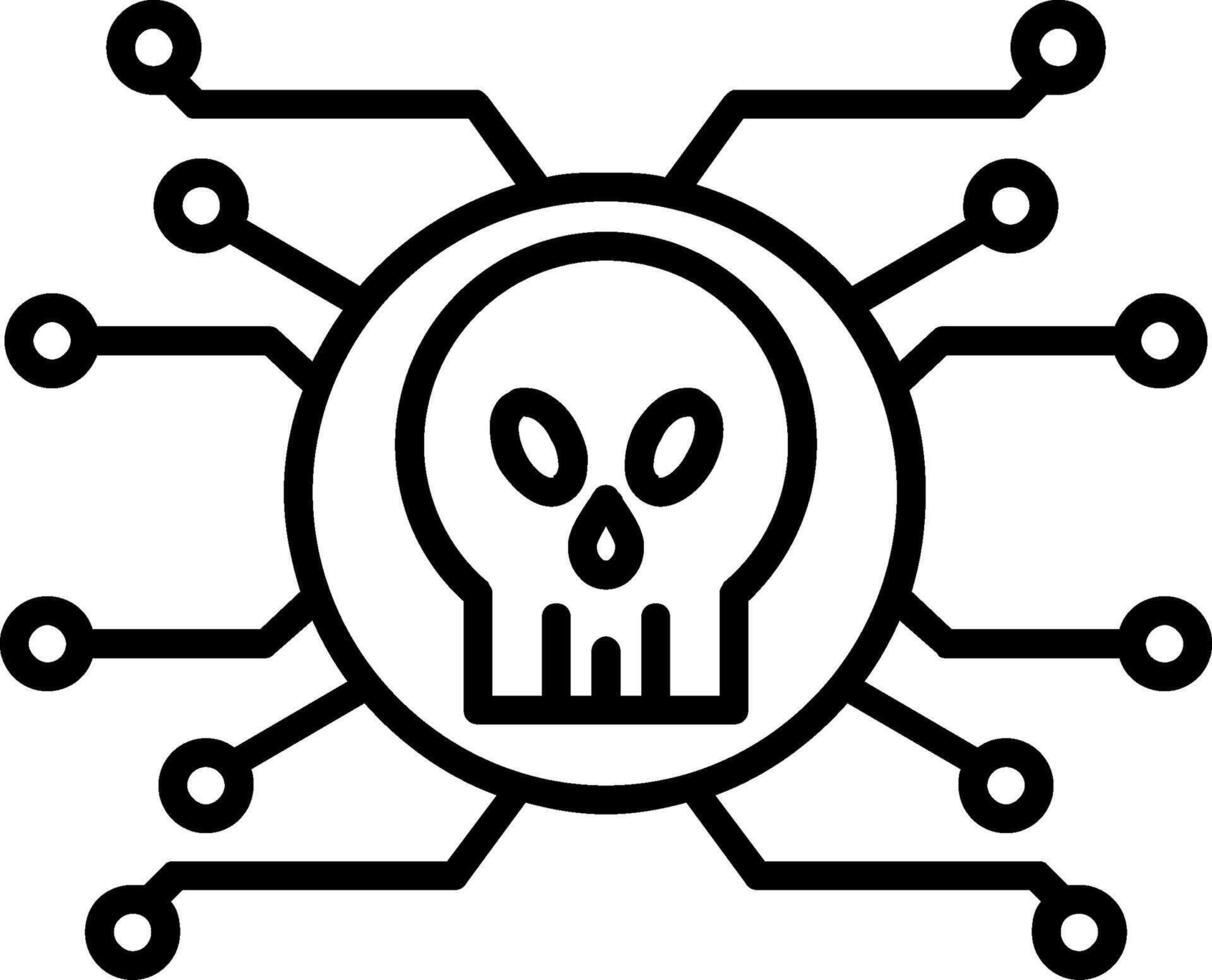 Cyber Attack Line Filled Icon vector