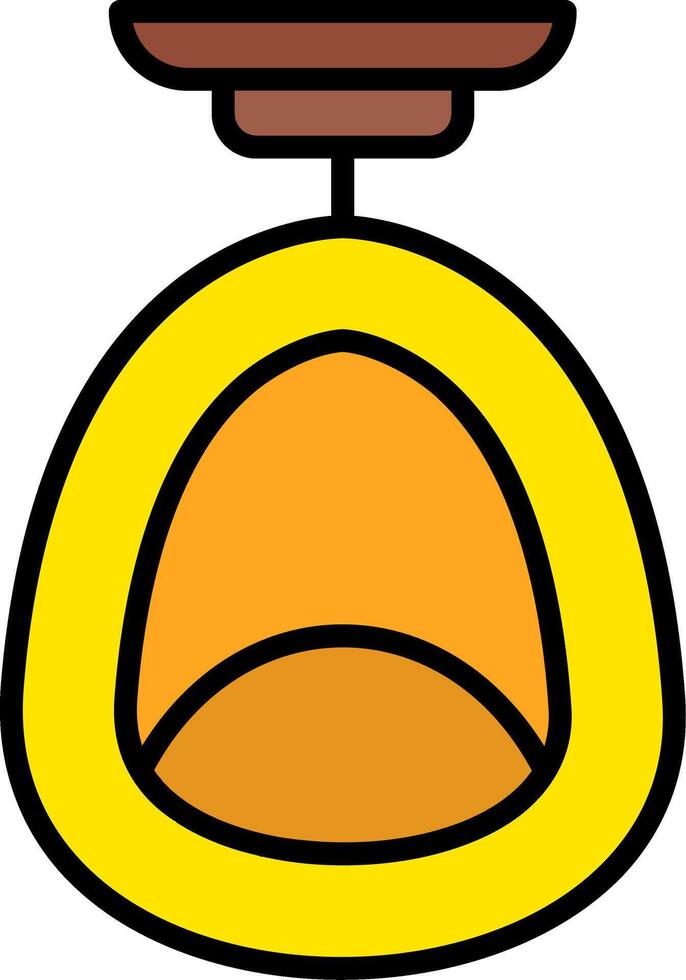 Egg Chair Line Filled Icon vector