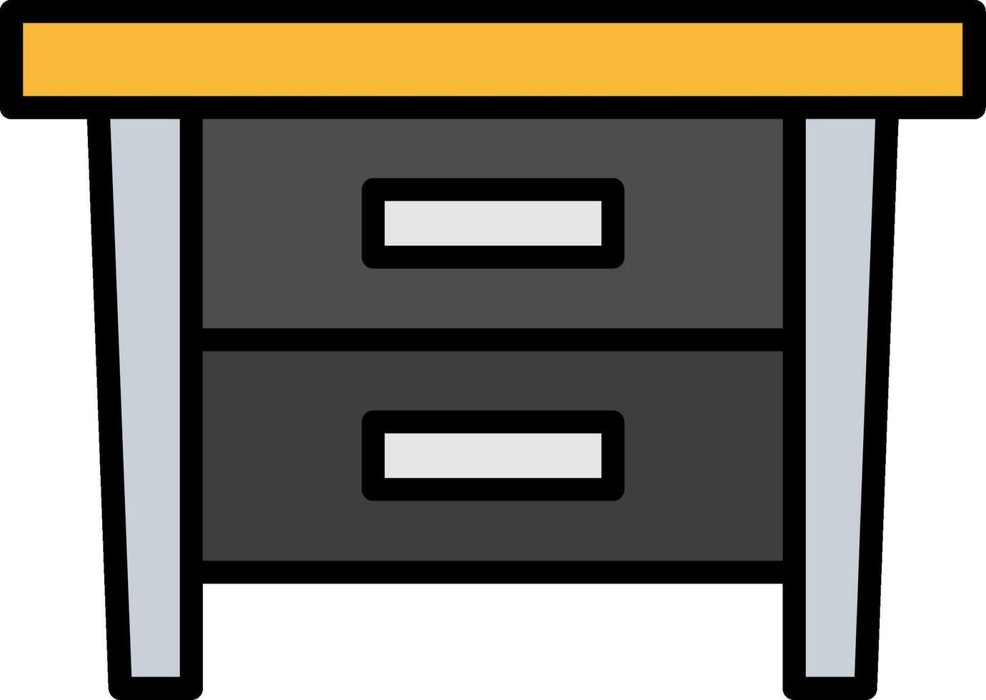 Side Table Line Filled Icon vector