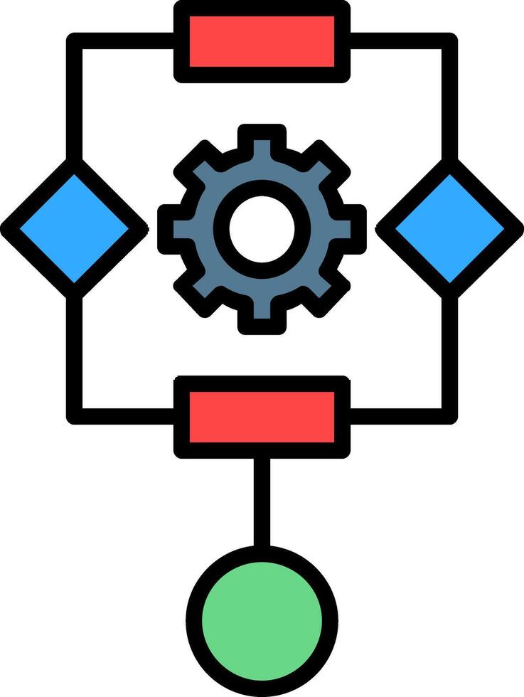 Algorithm Line Filled Icon vector