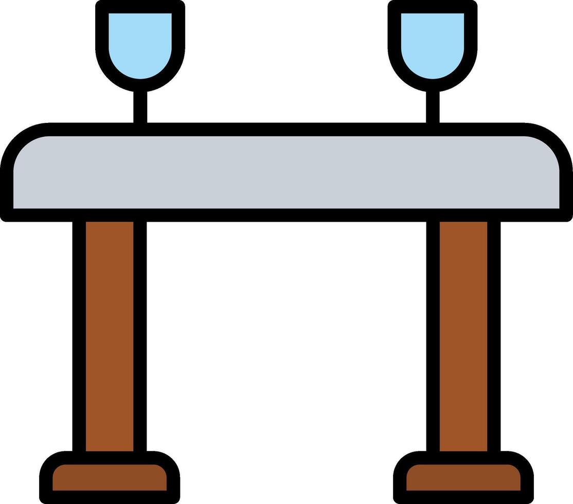 Table Line Filled Icon vector