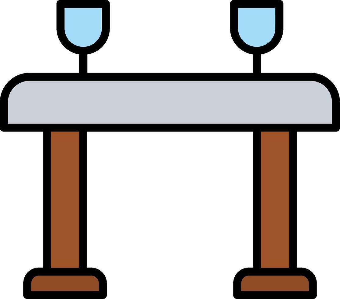 Table Line Filled Icon vector