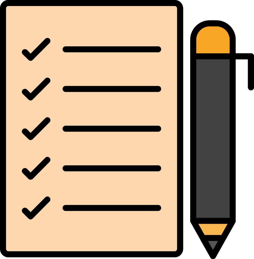 Task List Line Filled Icon vector