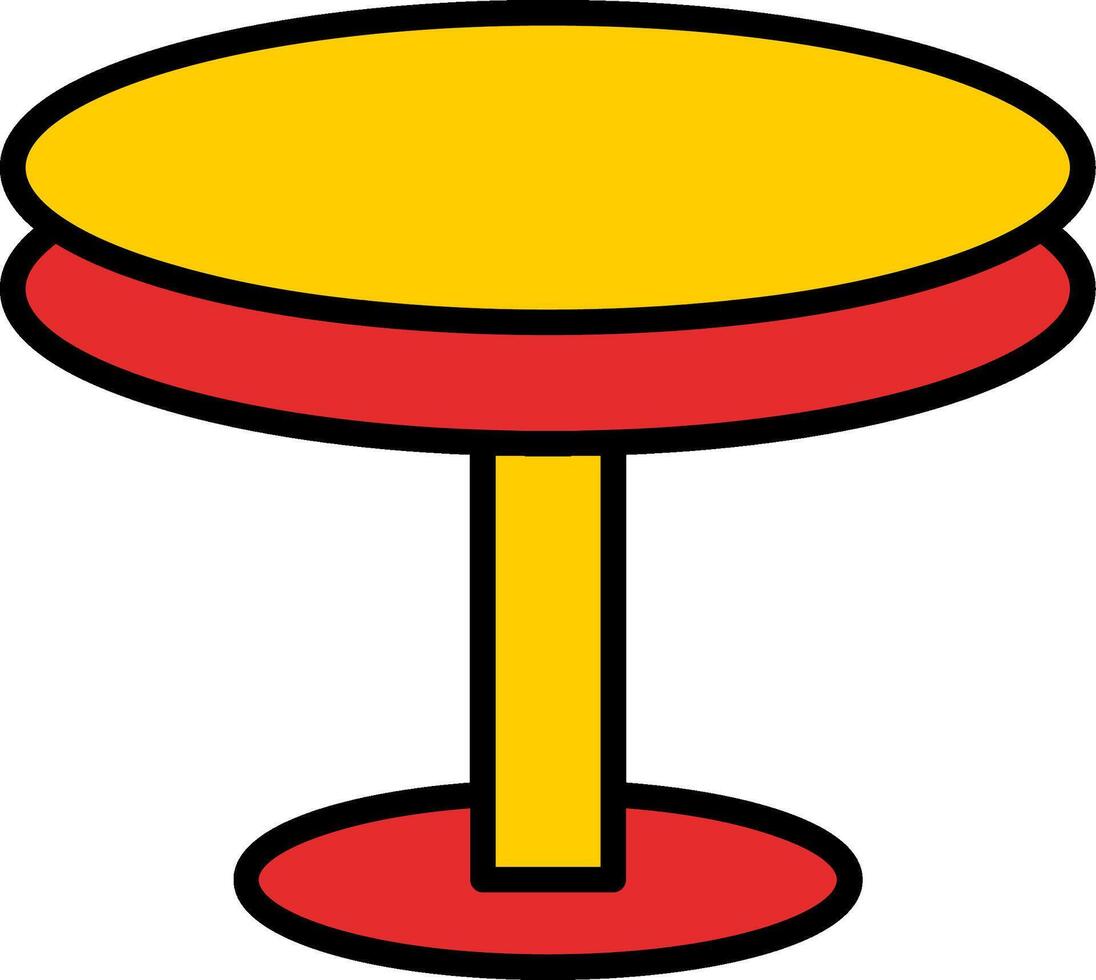 Round Table Line Filled Icon vector