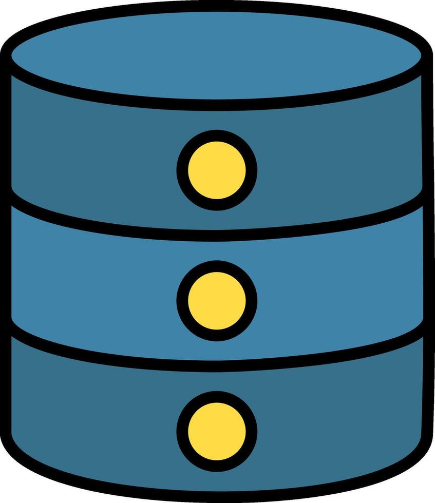 Database Line Filled Icon vector