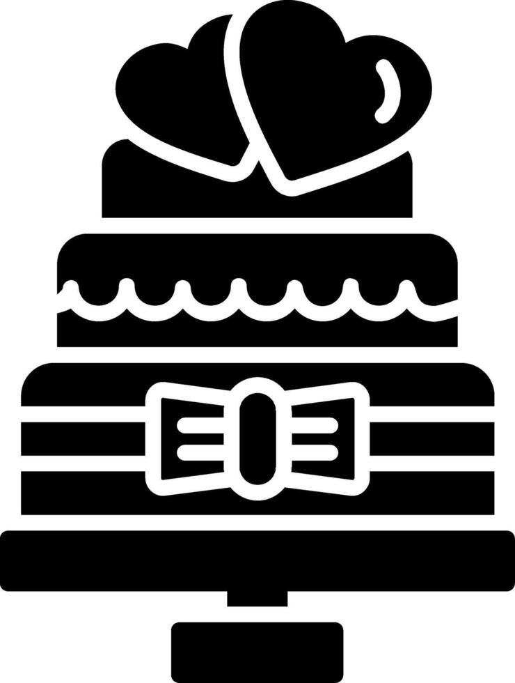 Wedding Cake Glyph Icon vector