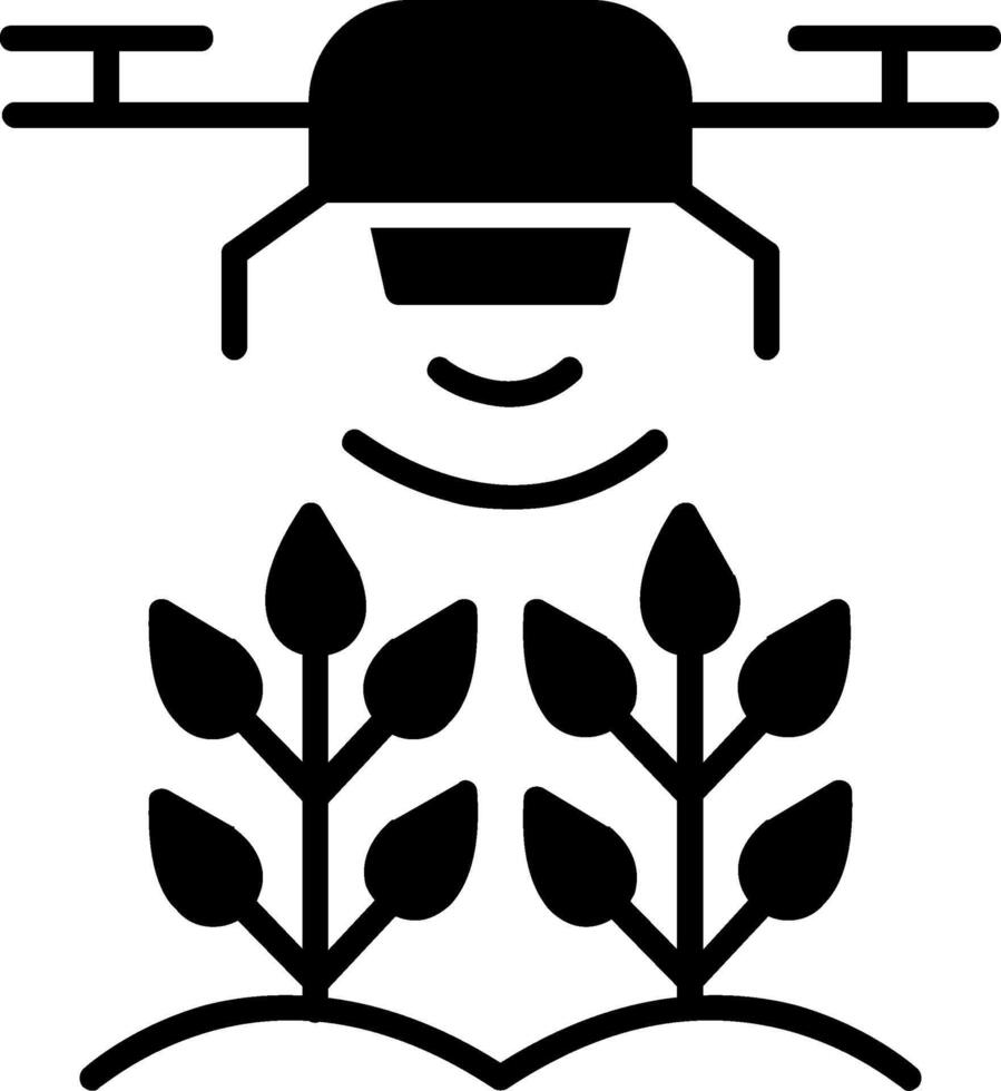 Agricultural Drones Glyph Icon vector