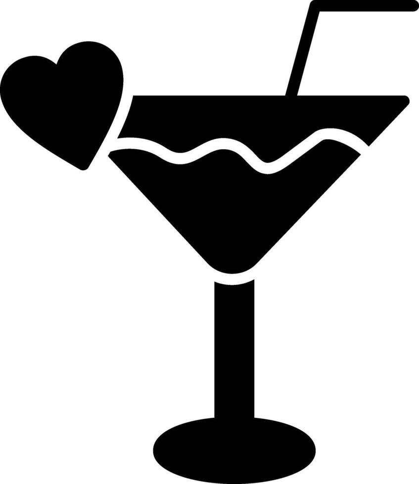 Cocktail Glyph Icon vector