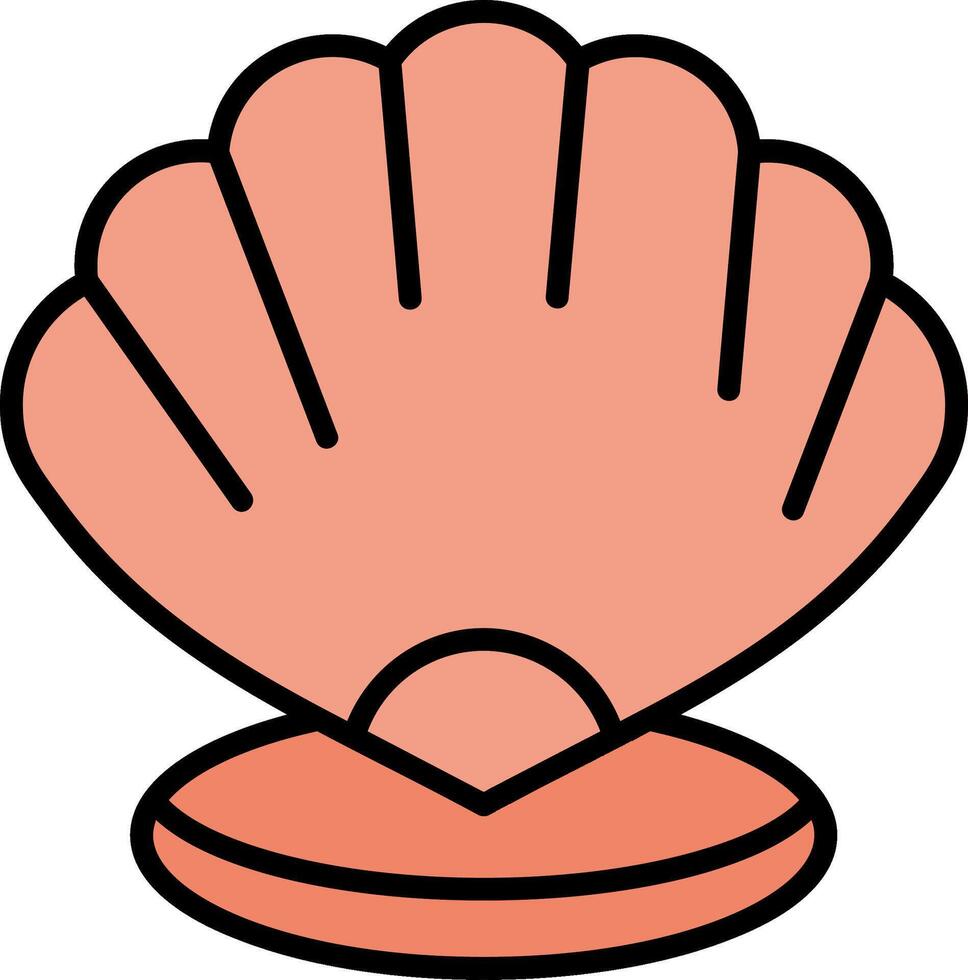 Shell Line Filled Icon vector