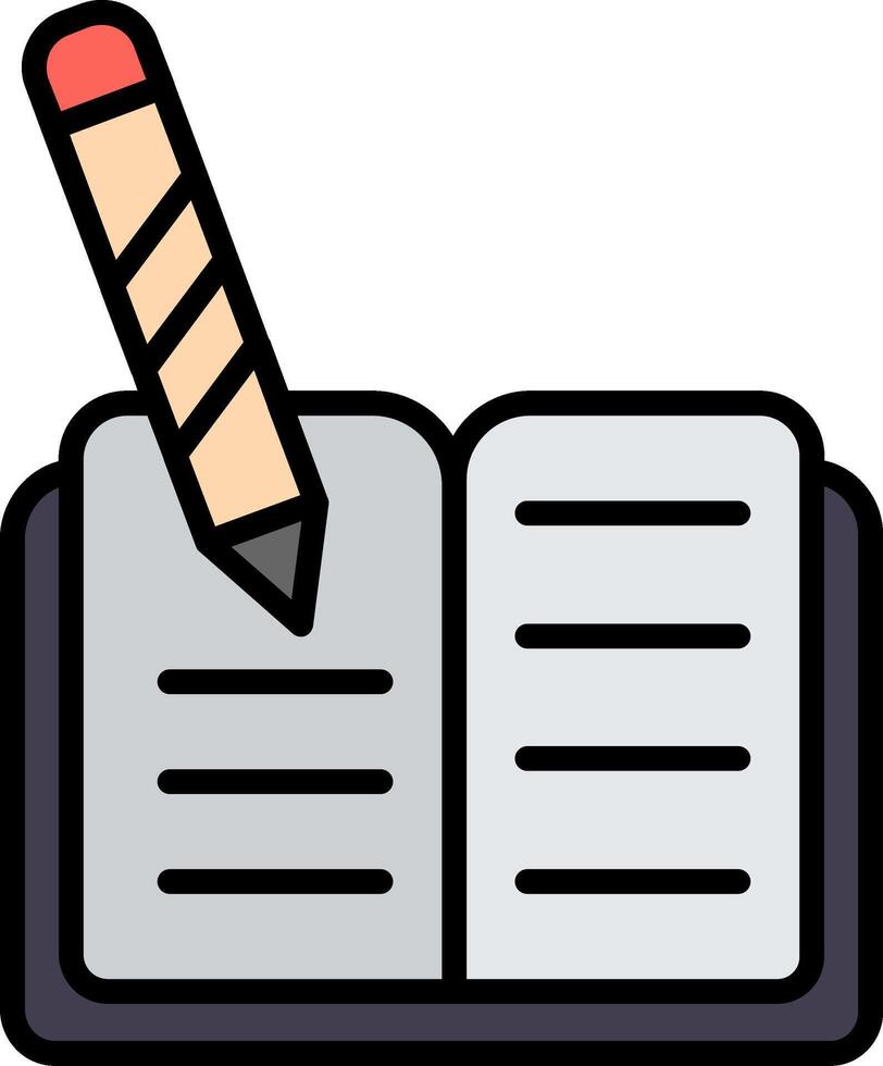 Homework Line Filled Icon vector