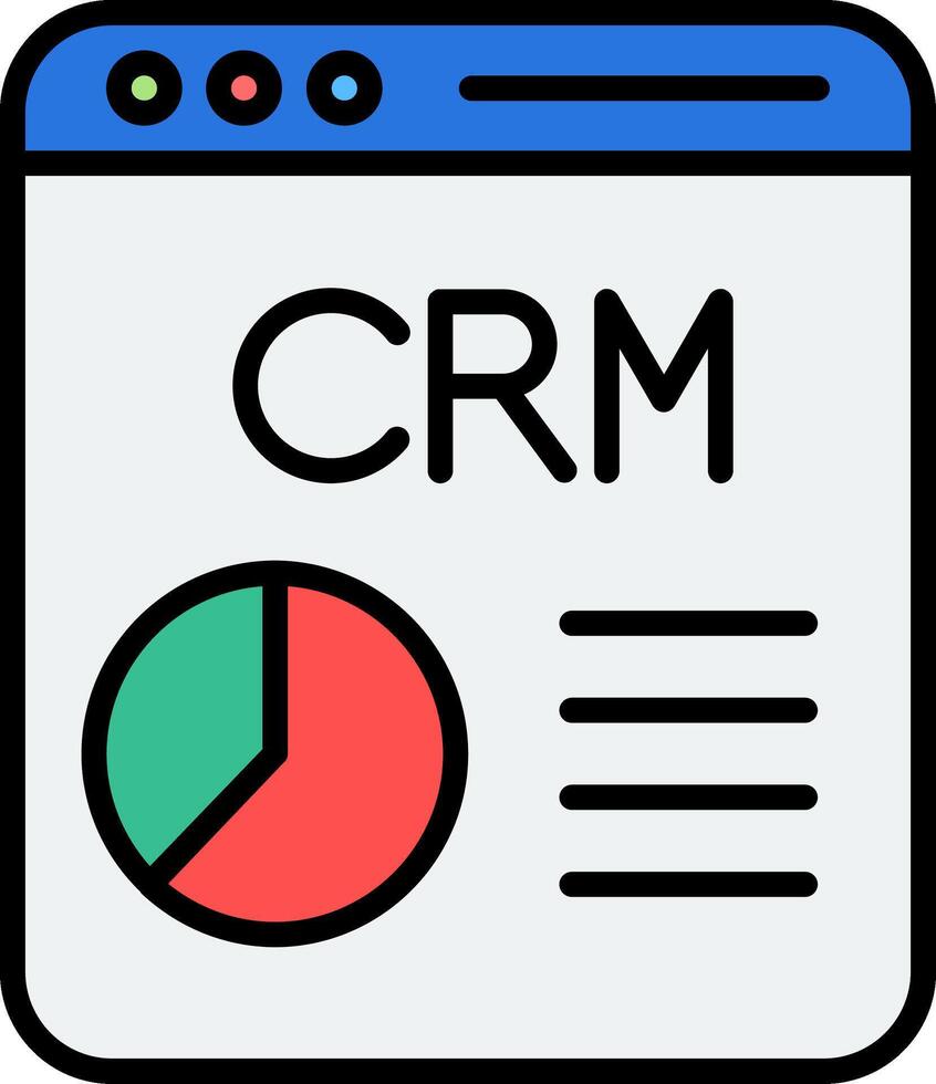 CRM Line Filled Icon vector