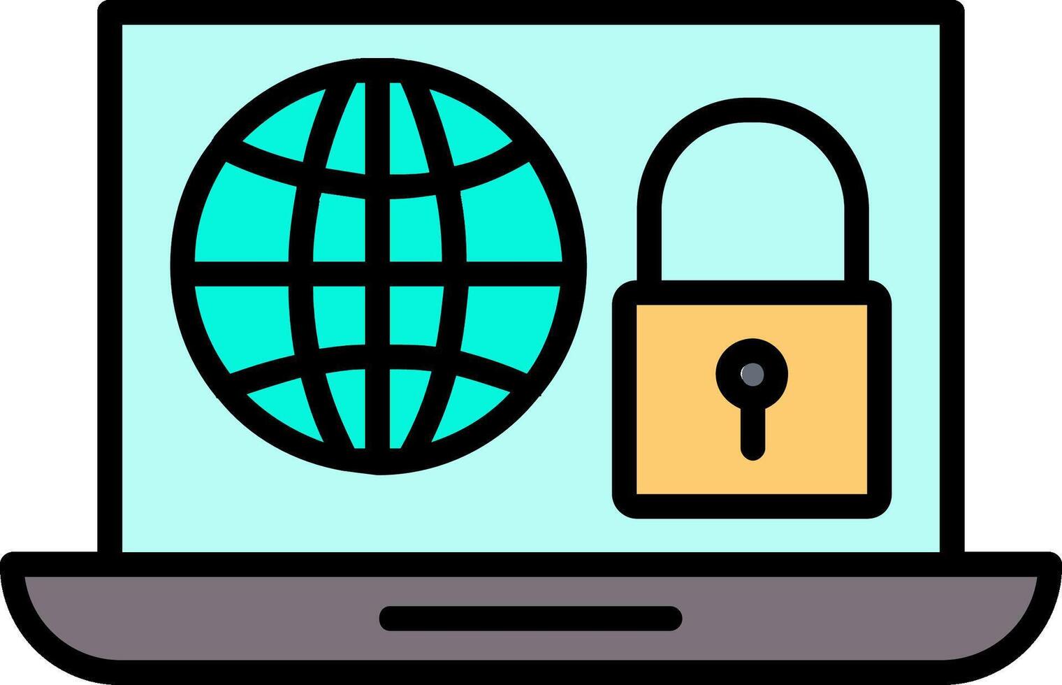 Internet Security Line Filled Icon vector