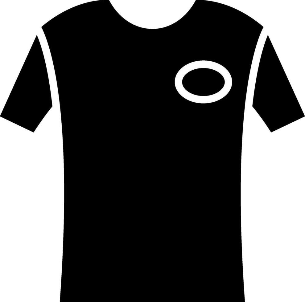 camiseta glifo icono vector