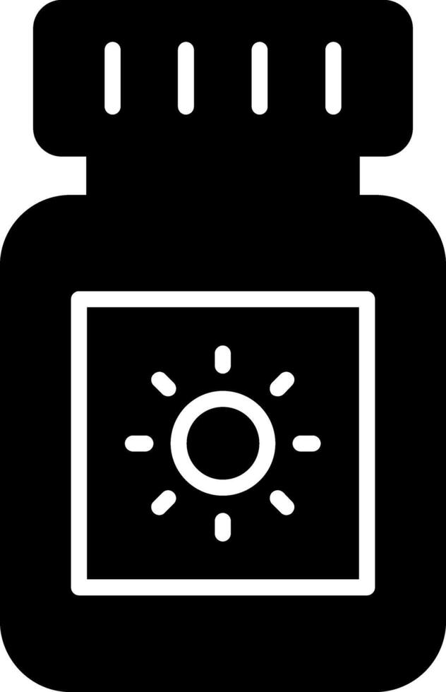 Sun Block Glyph Icon vector