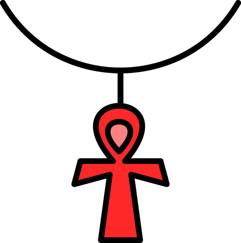 ankh línea lleno icono vector