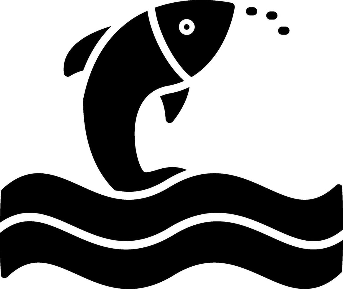 icono de glifo de pescado vector