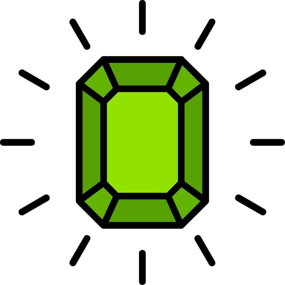 Gem Line Filled Icon vector